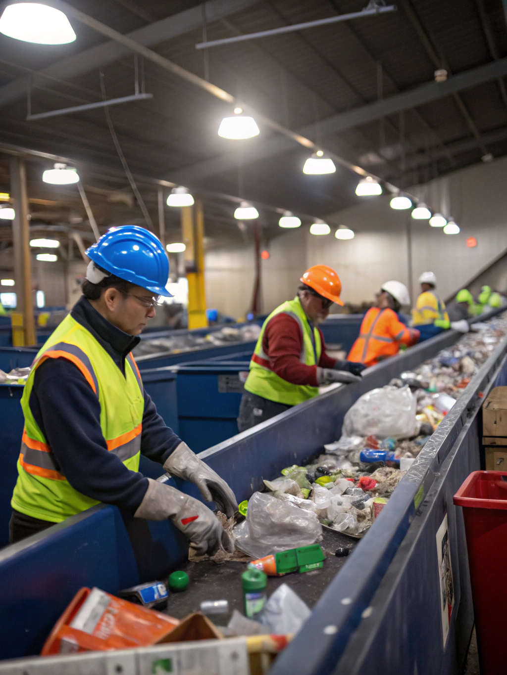 Sorting facility showing responsible recycling practices