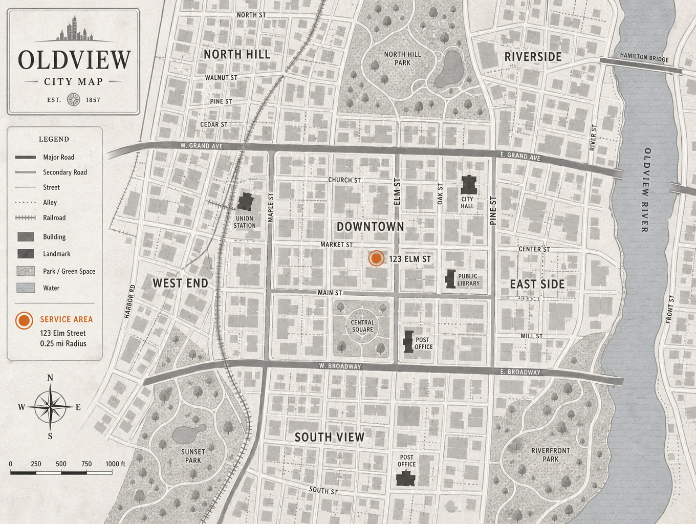 Map showing our junk removal service coverage area
